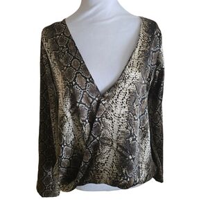 Ramona Larue Snakeskin Surplice Blouse